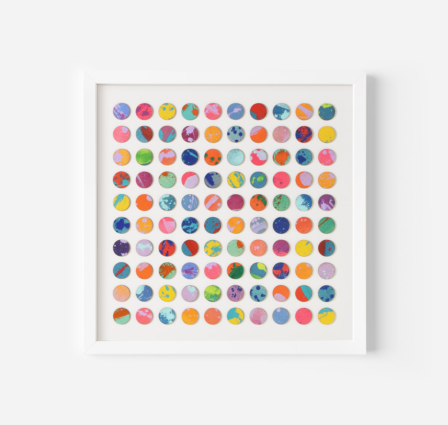 One Hundred Splash Dots Painting With Gold Leaf