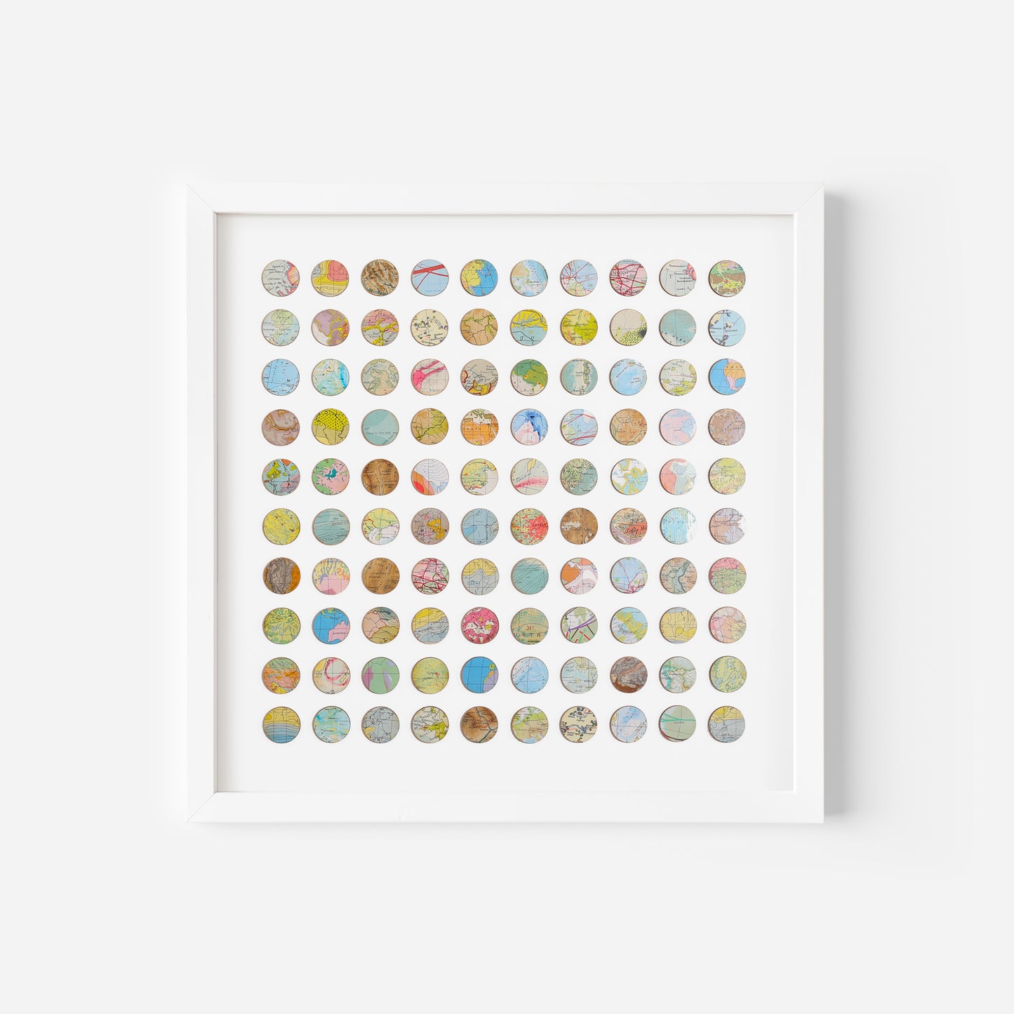 One Hundred Map Dots Collage