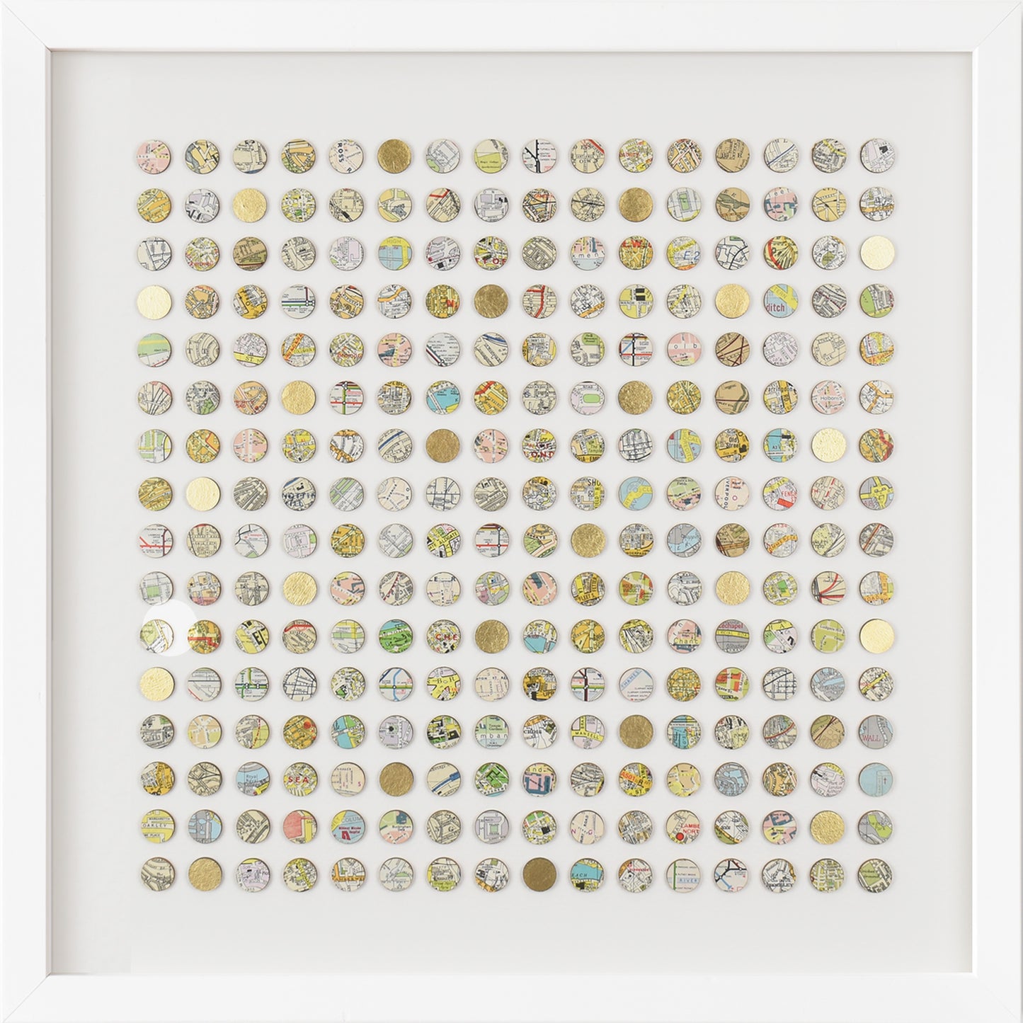 Cropped image of London map dots wall art by Amelia Coward