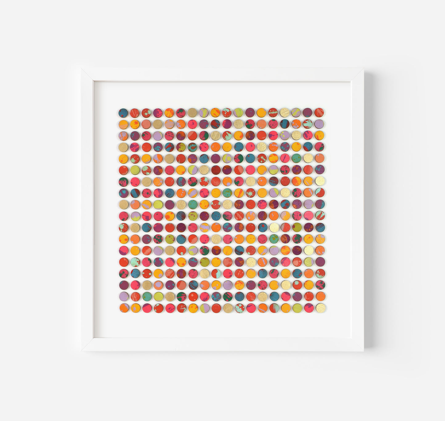 Three Hundred And Twenty Nine Splash Dots Painting With Gold Leaf