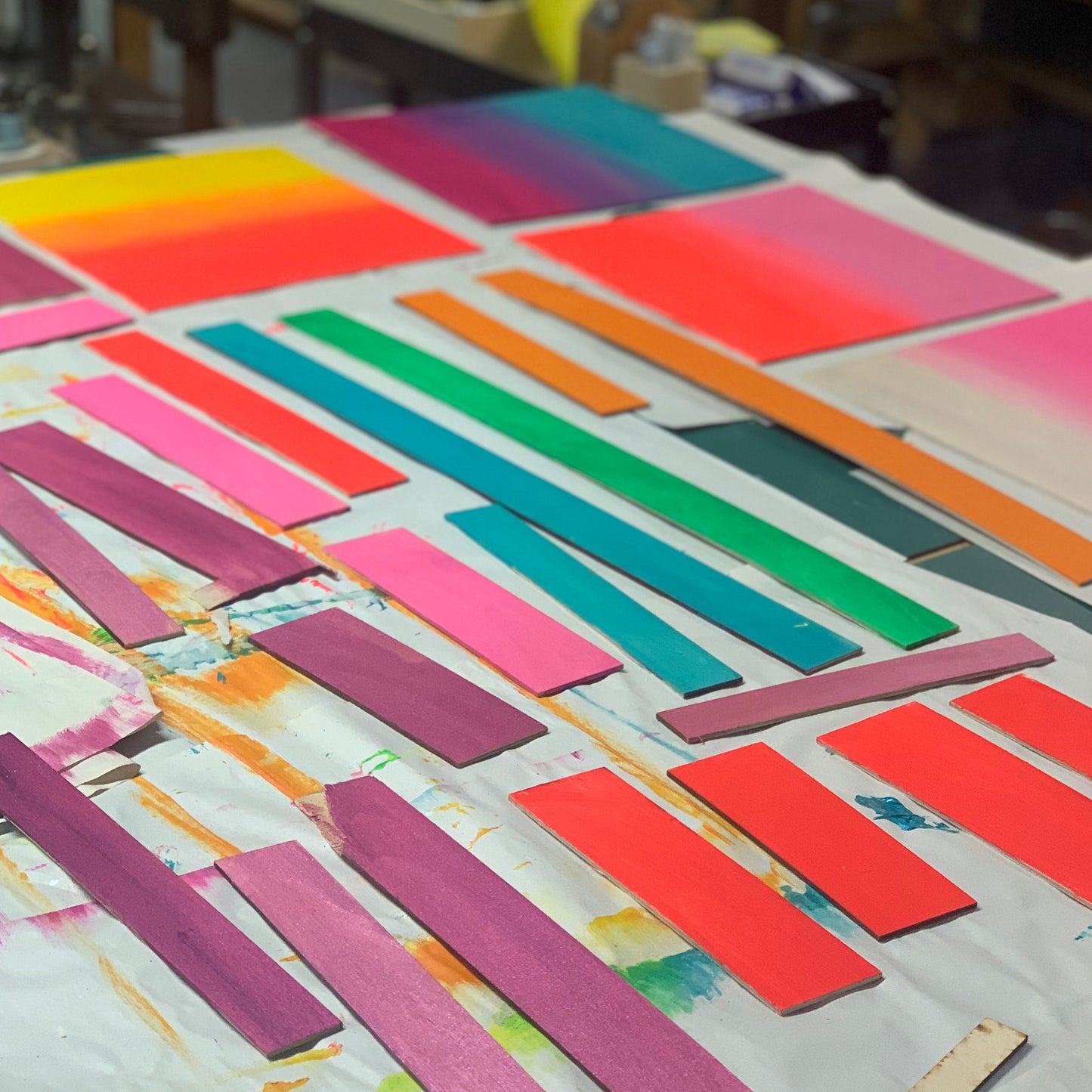 Irregular Stripe Colour Study Painting