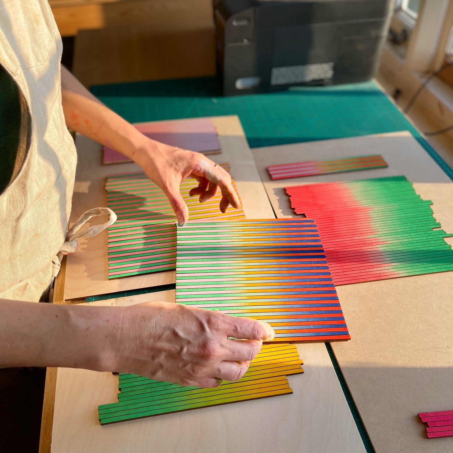 Irregular Stripe Colour Study Painting