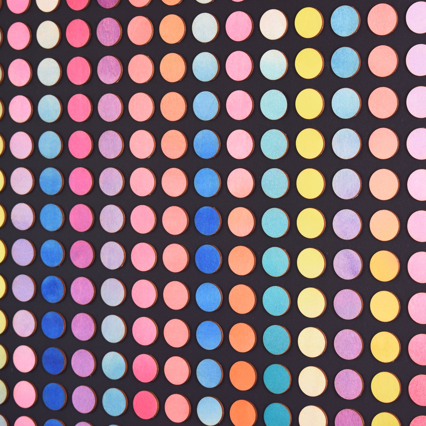Three Hundred And Twenty Four Ombre Stripe Dots Painting, Black