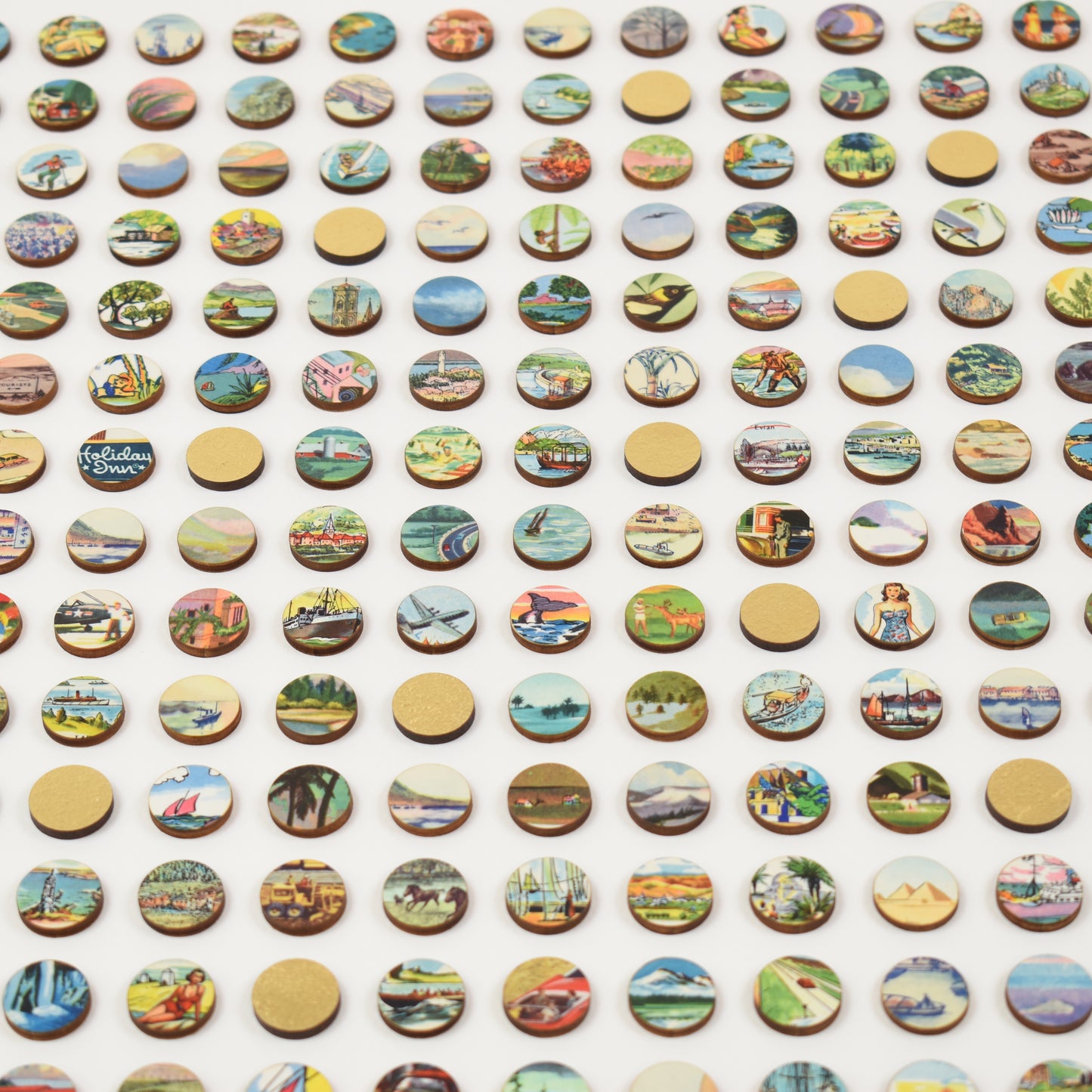 Two Hundred and Fifty Six Encyclopedia Dots Collage with Gold Leaf