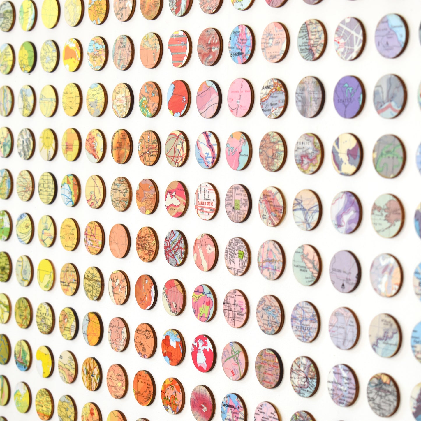 Four Hundred and Ninety Four Rainbow Map Dots Collage, Landscape