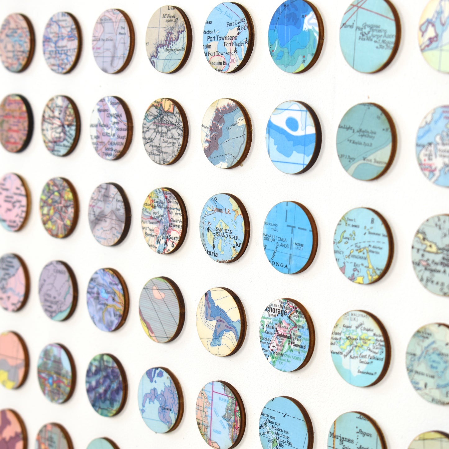 Four Hundred and Ninety Four Rainbow Map Dots Collage, Landscape