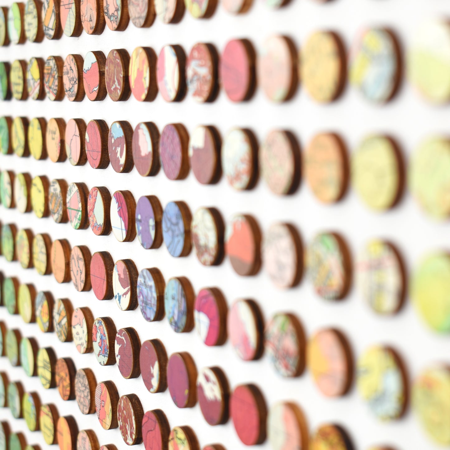 Six Hundred and Seventy Six Rainbow Map Dots Concentric Squares