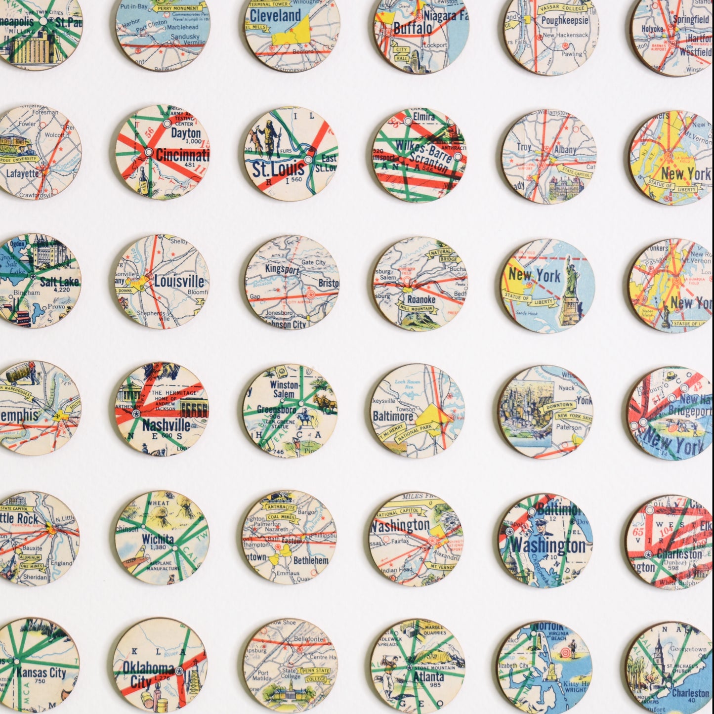 One Hundred Continuous USA Dots Collage