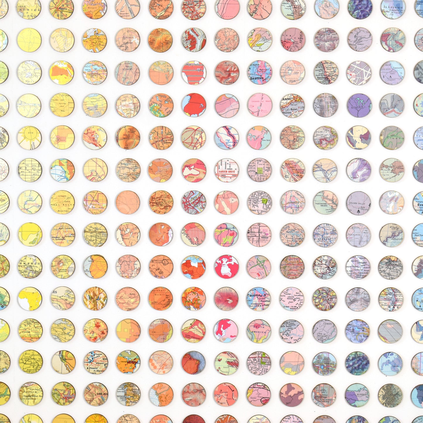 Four Hundred and Ninety Four Rainbow Map Dots Collage, Landscape