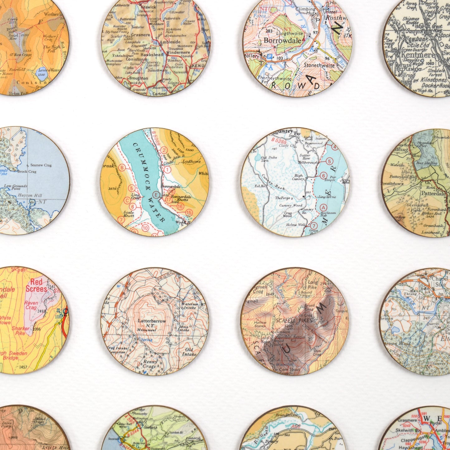 Forty Nine English Lakes Map Dots Collage