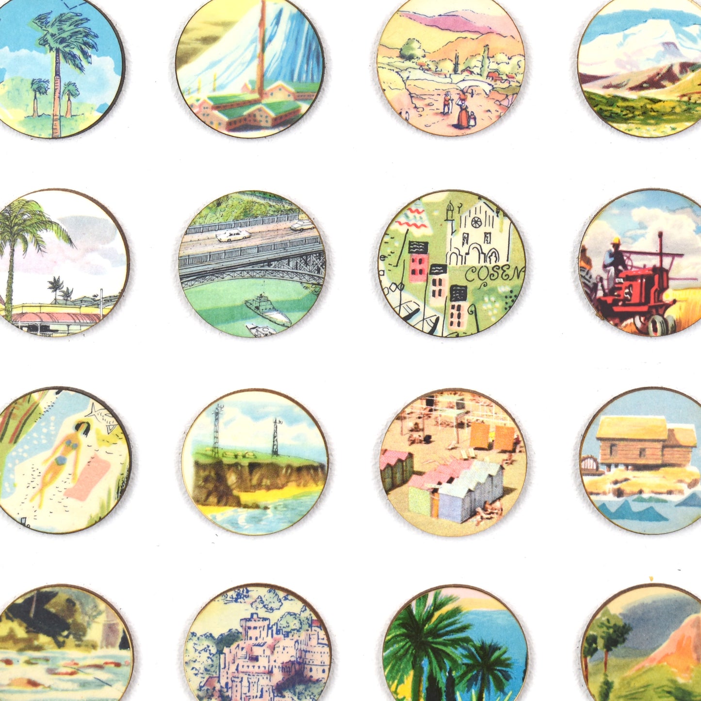 One Hundred Vintage Encyclopedia Dots Collage