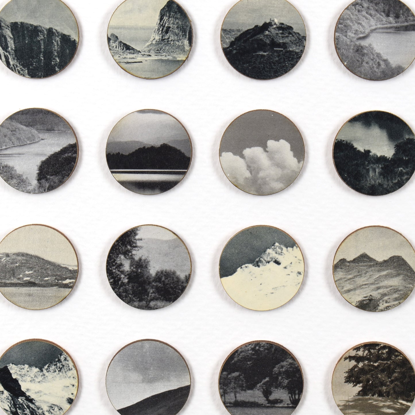 Seventy Five Monochrome Landscape Dots Collage