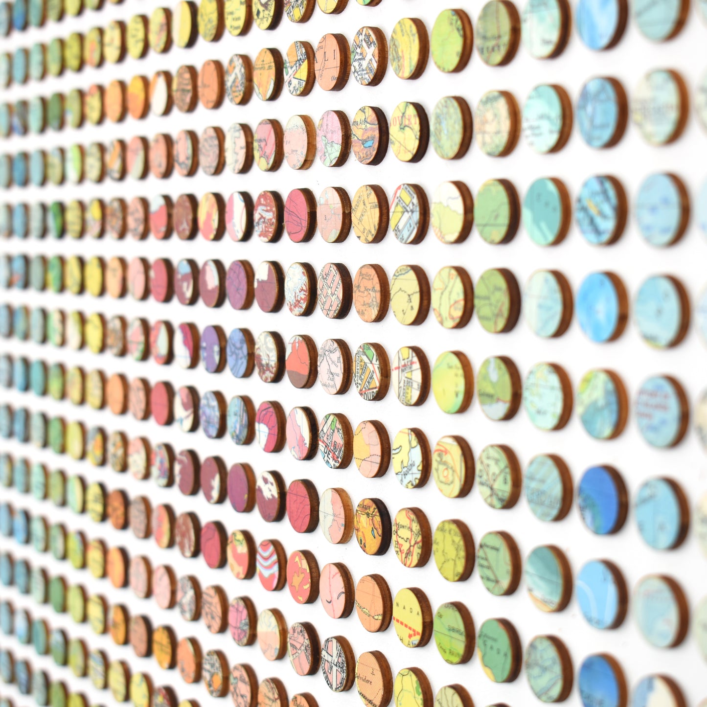 Six Hundred and Seventy Six Rainbow Map Dots Concentric Squares