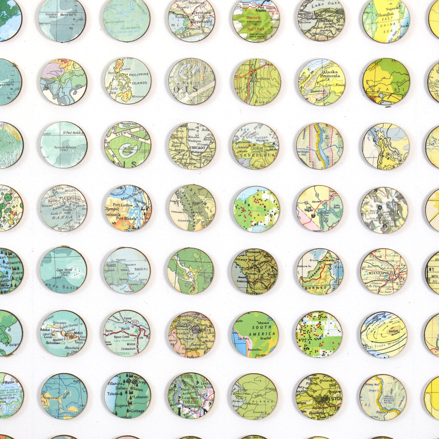 Four Hundred and Ninety Four Rainbow Map Dots Collage, Landscape