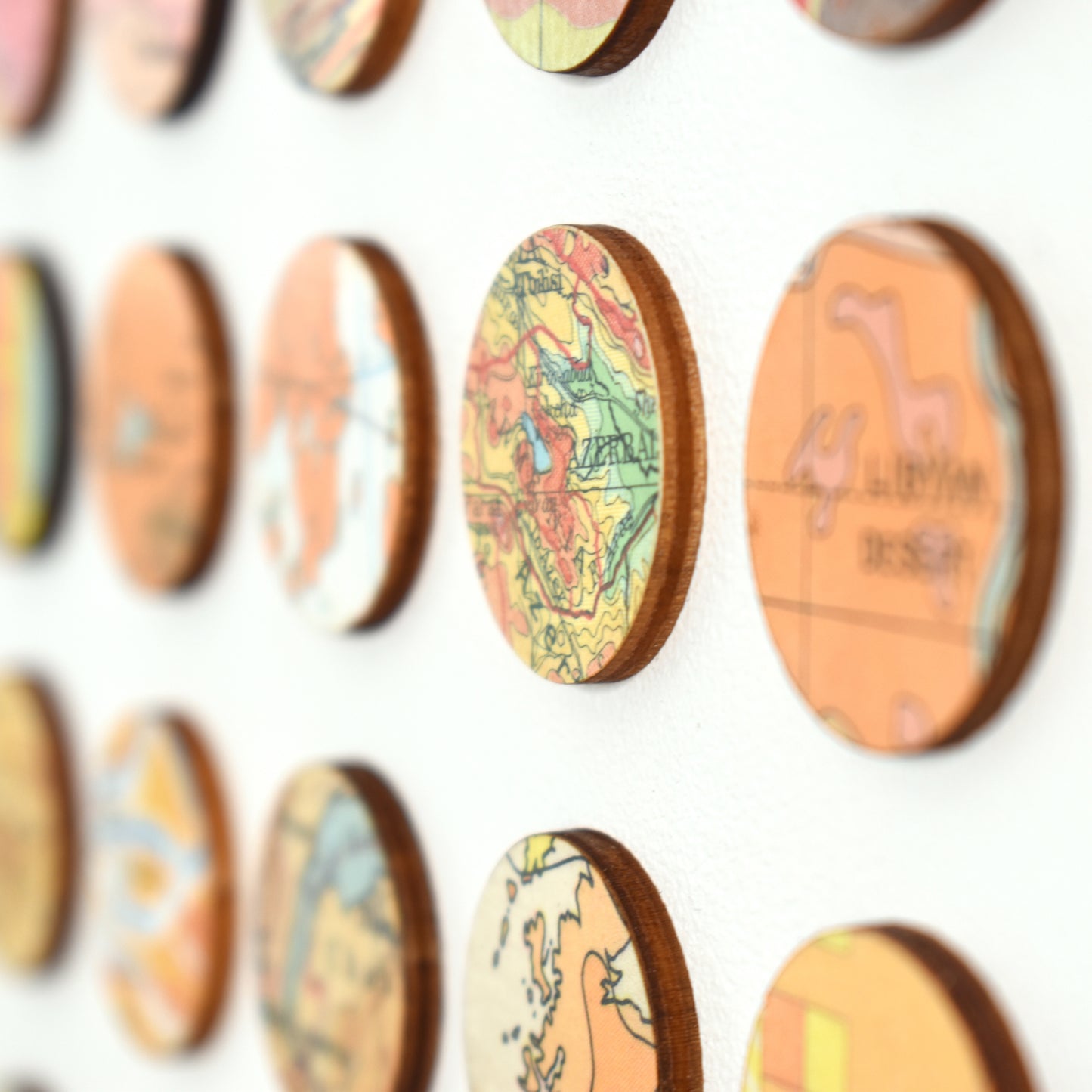 Custom Made One Hundred and Fifty Rainbow Map Dots Collage