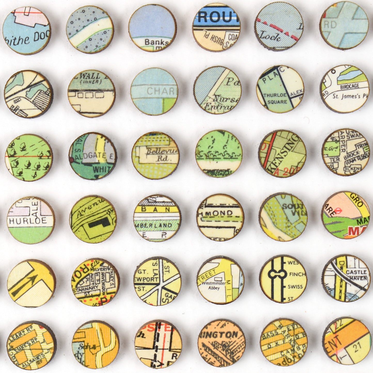 Three Hundred and Twenty Two London Map Dots Rainbow Collage