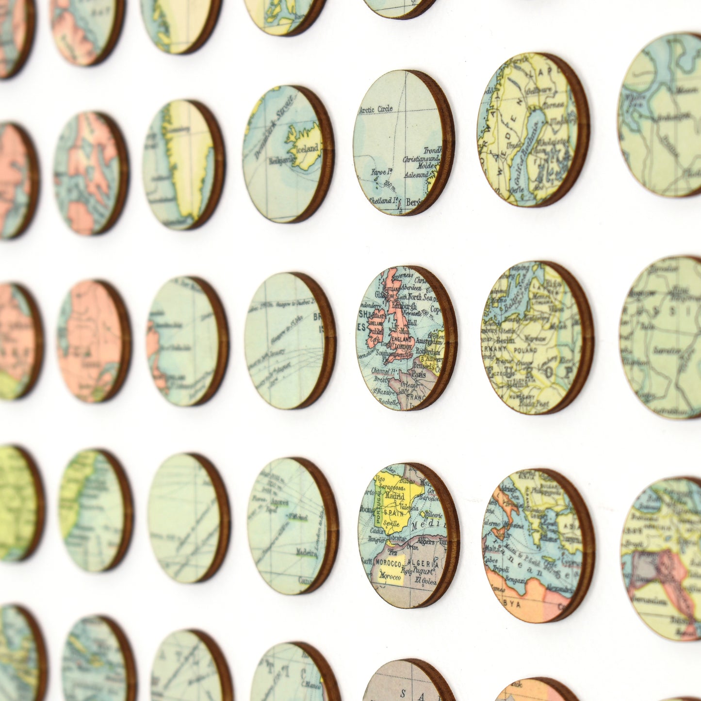 Eighty One Continuous World Map Dots Collage