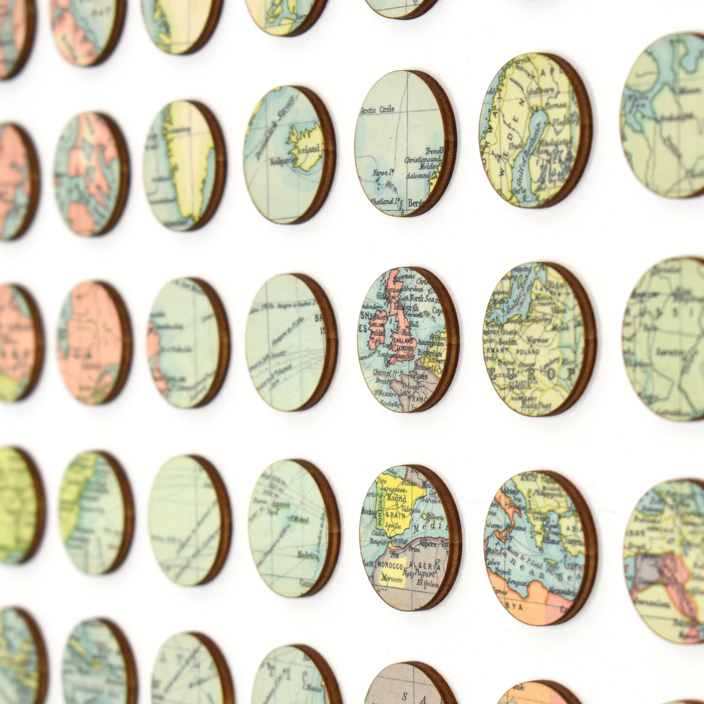 Eighty One Continuous World Map Dots Collage