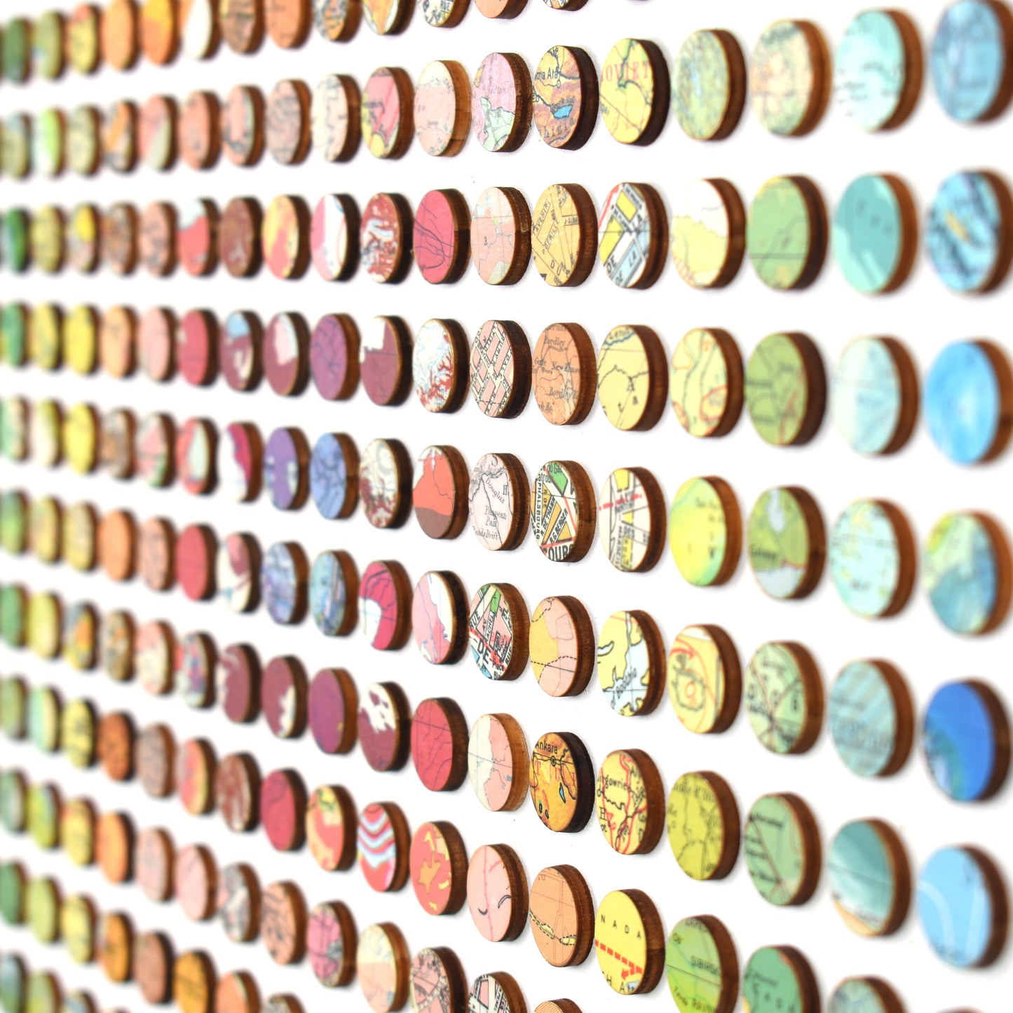 Six Hundred and Seventy Six Rainbow Map Dots Concentric Squares