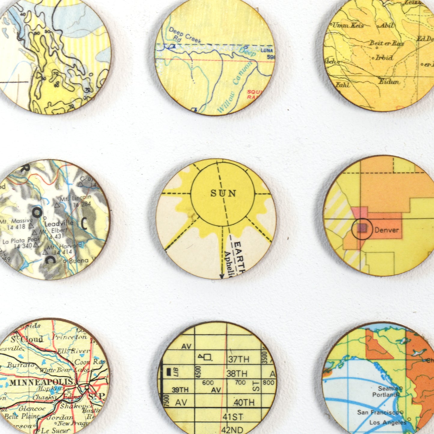 Four Hundred and Ninety Four Rainbow Map Dots Collage, Landscape