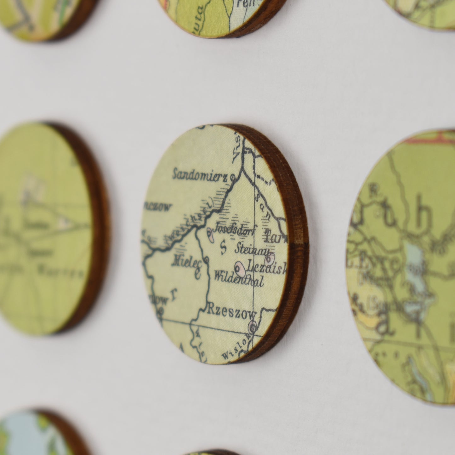 One Hundred Green Map Dots Collage