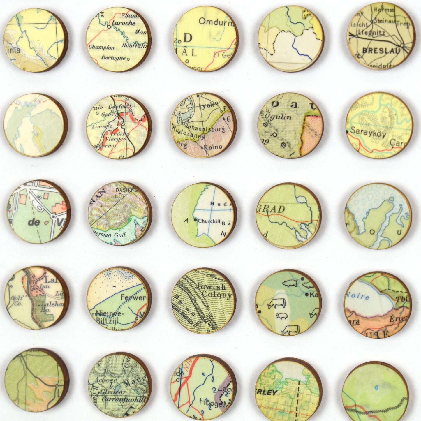 Three Hundred and Twenty Four Green to Orange Map Dots Collage