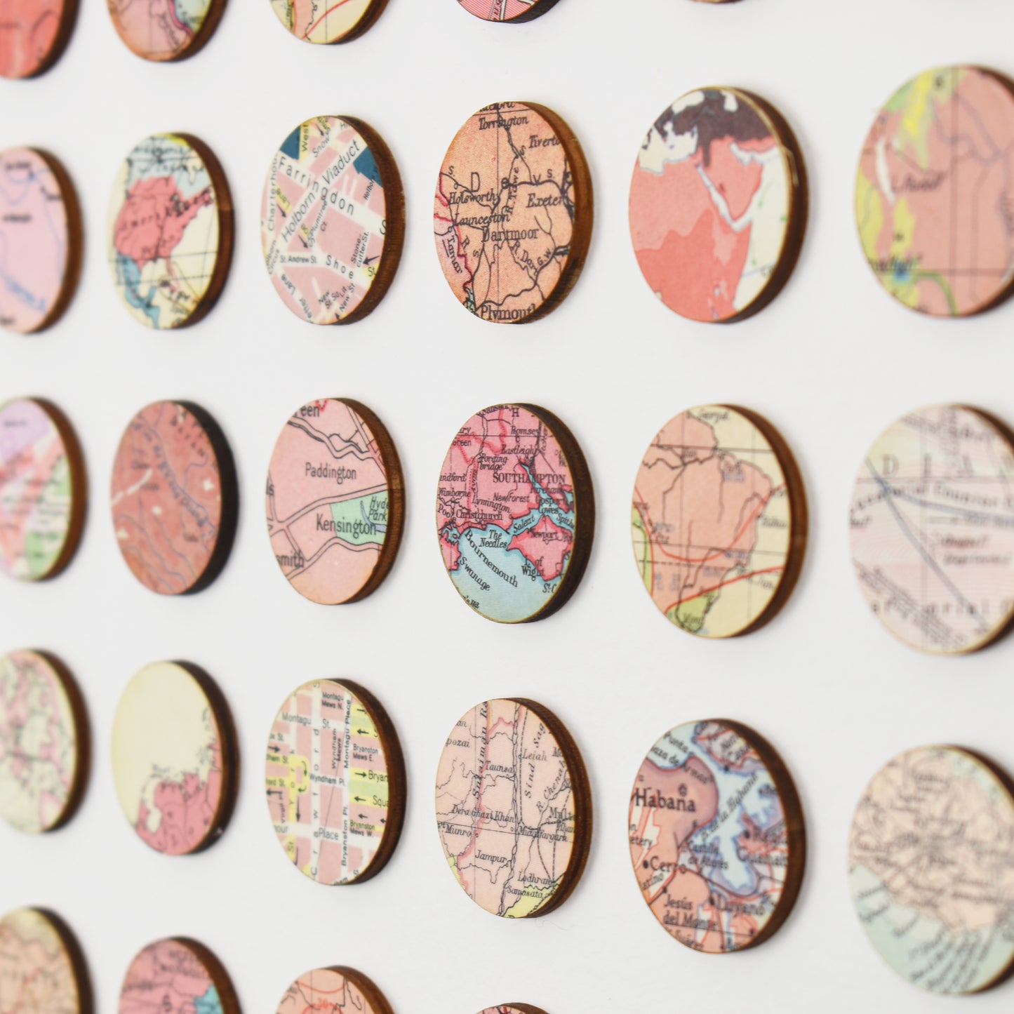One Hundred Pink Map Dots Collage