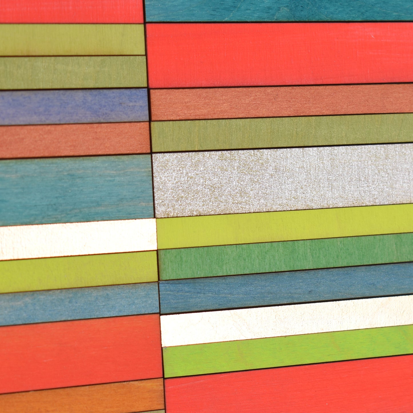 Orange and Lime Stripe Colour Study Painting with Gold