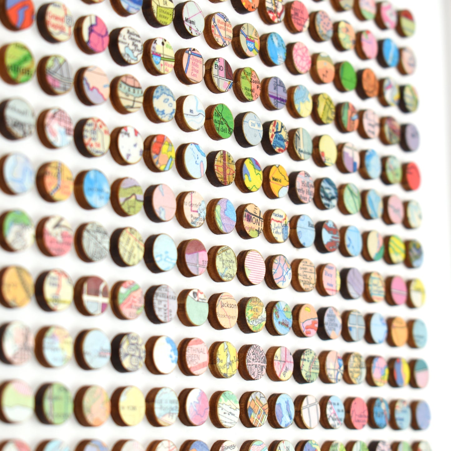 Three Hundred and Twenty Two World Map Dots Collage, Bright