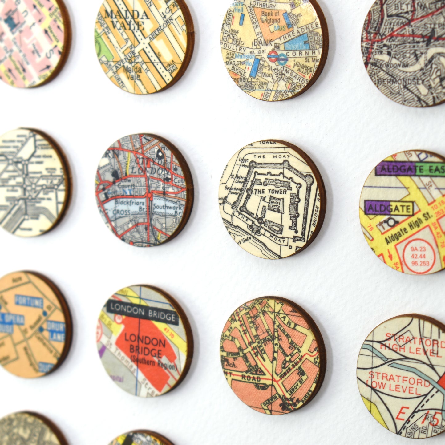 One Hundred and Fifty London Map Dots with Gold Leaf