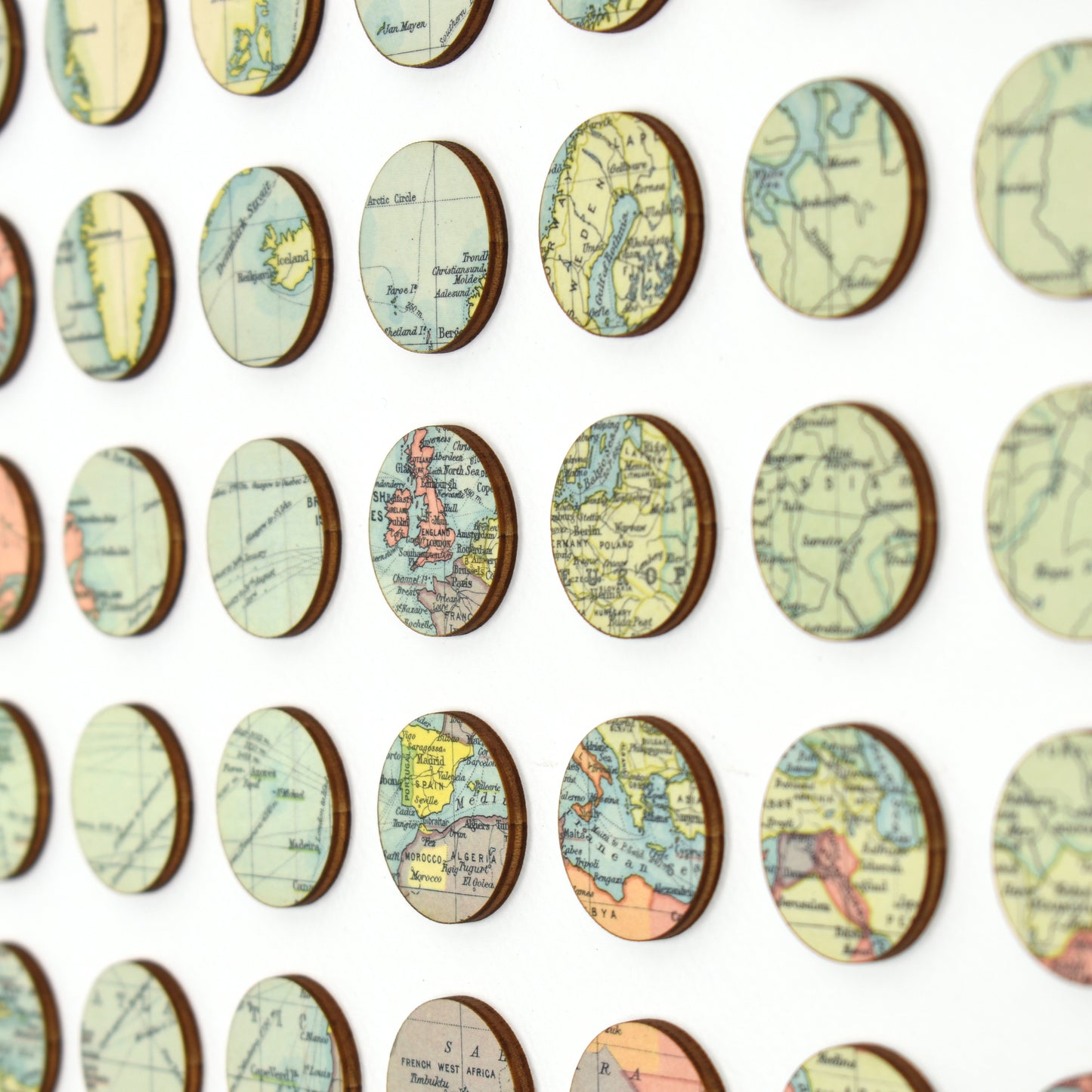 Eighty One Continuous World Map Dots Collage