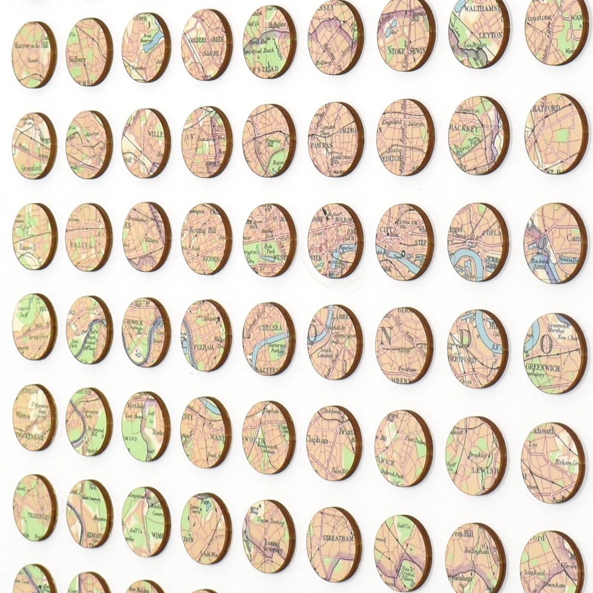 Eighty One Pink London Map Dots Collage