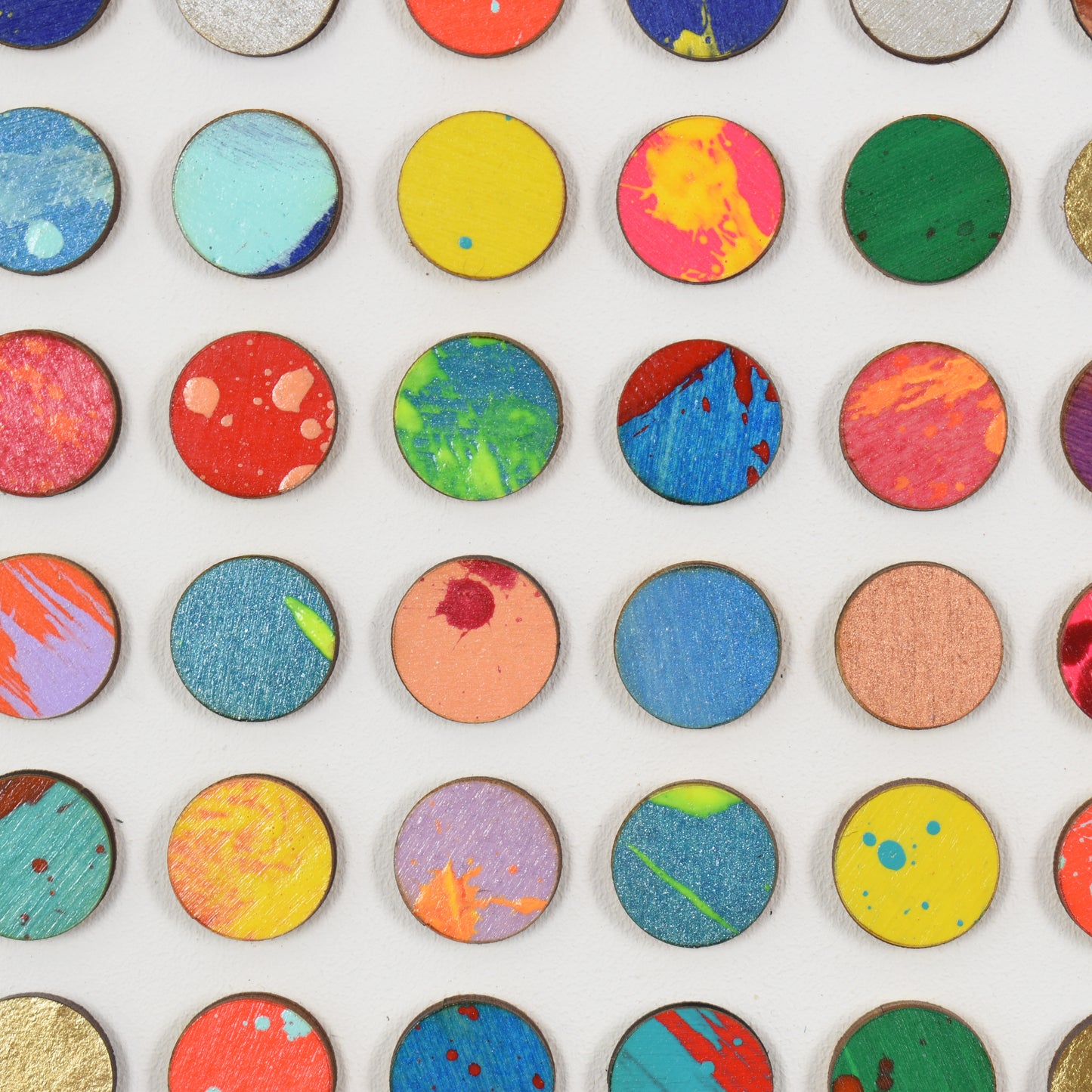 Nine Hundred Splash Dots Painting With Gold Leaf
