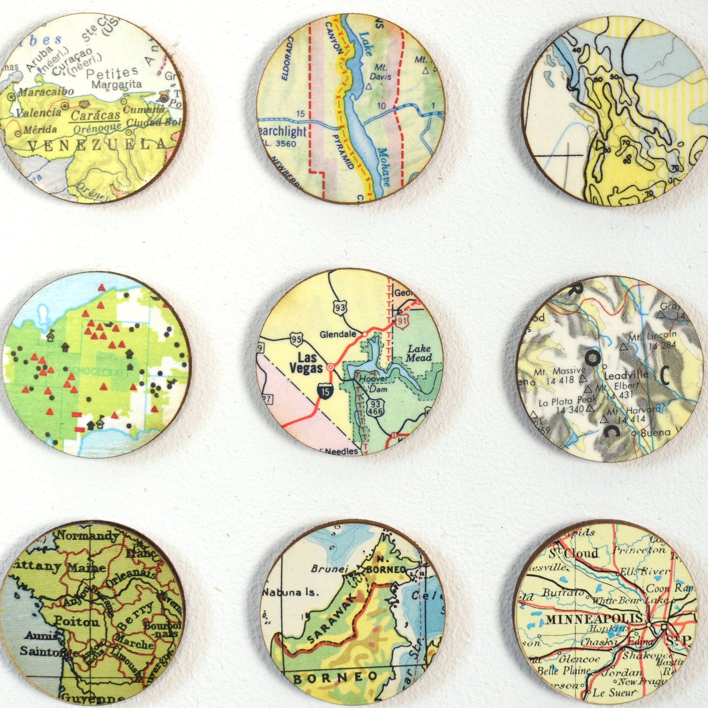 Four Hundred and Ninety Four Rainbow Map Dots Collage, Landscape