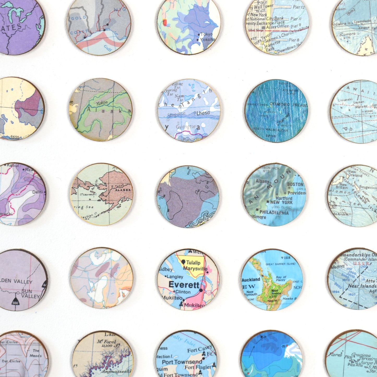 Four Hundred and Ninety Four Rainbow Map Dots Collage, Landscape