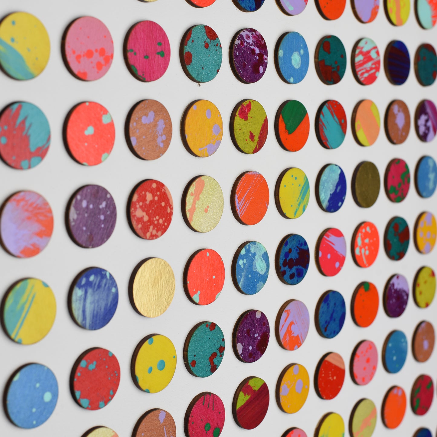 Three Hundred And Twenty Four Splash Dots Painting With Gold Leaf 2