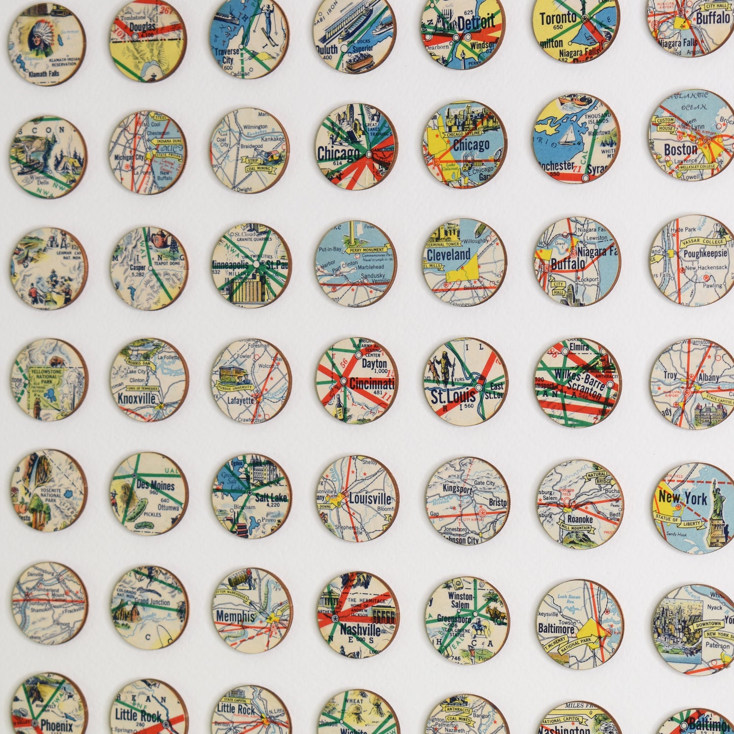 One Hundred Continuous USA Dots Collage