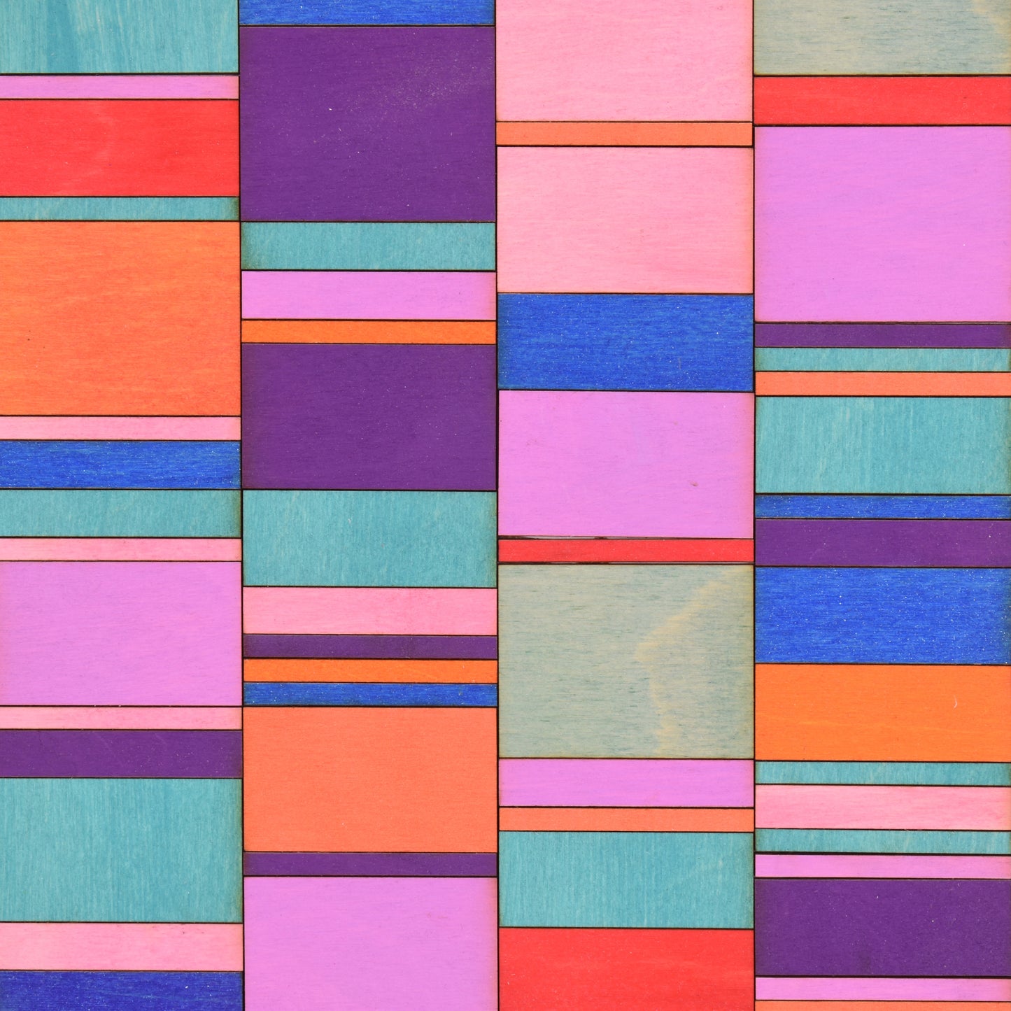 Intersecting Stripe Block Colour Study Painting