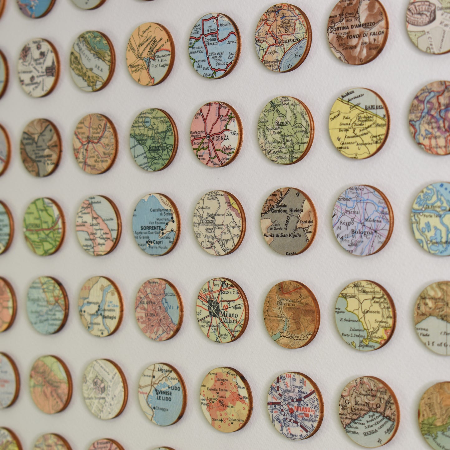 One Hundred Italy Map Dots Collage