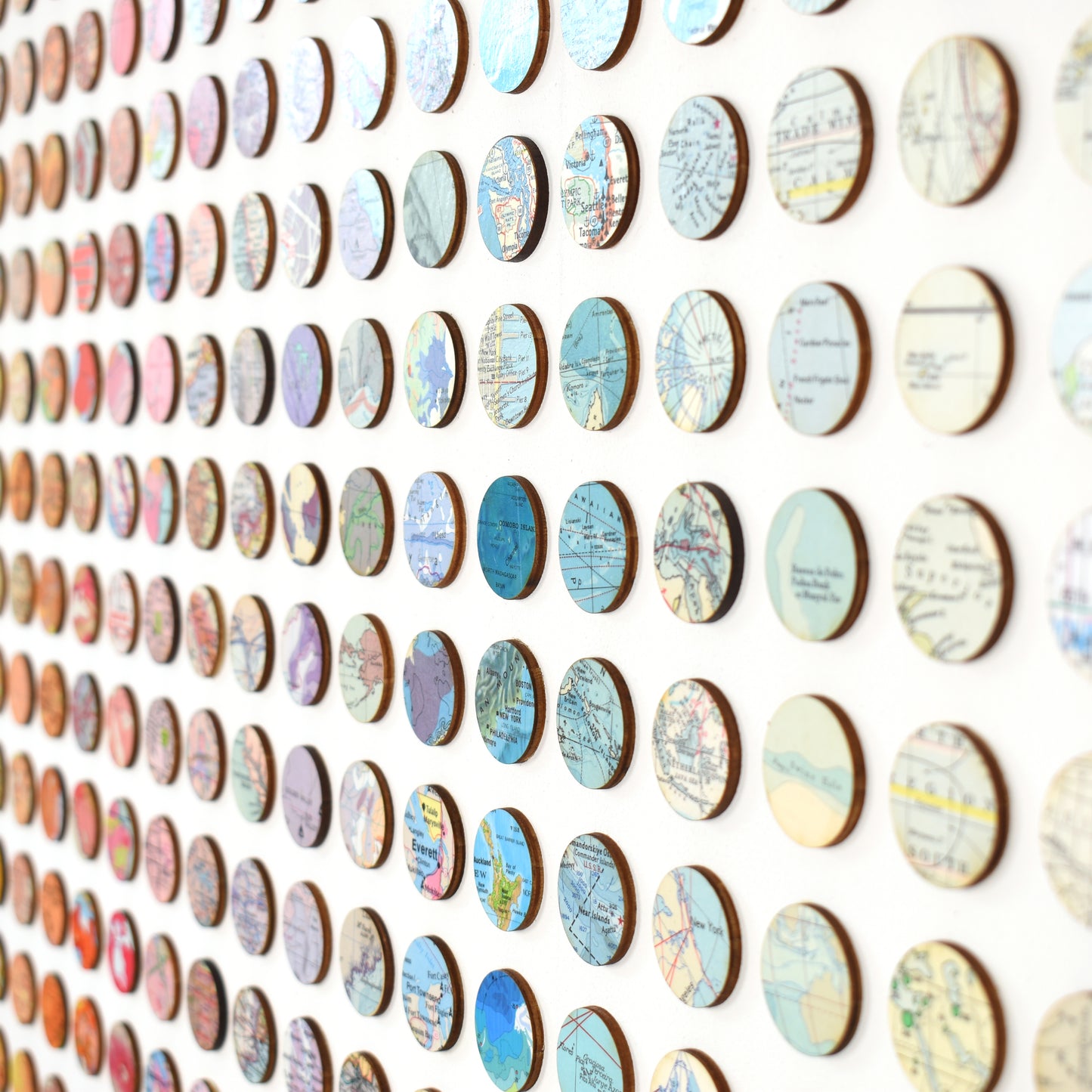 Four Hundred and Ninety Four Rainbow Map Dots Collage, Landscape