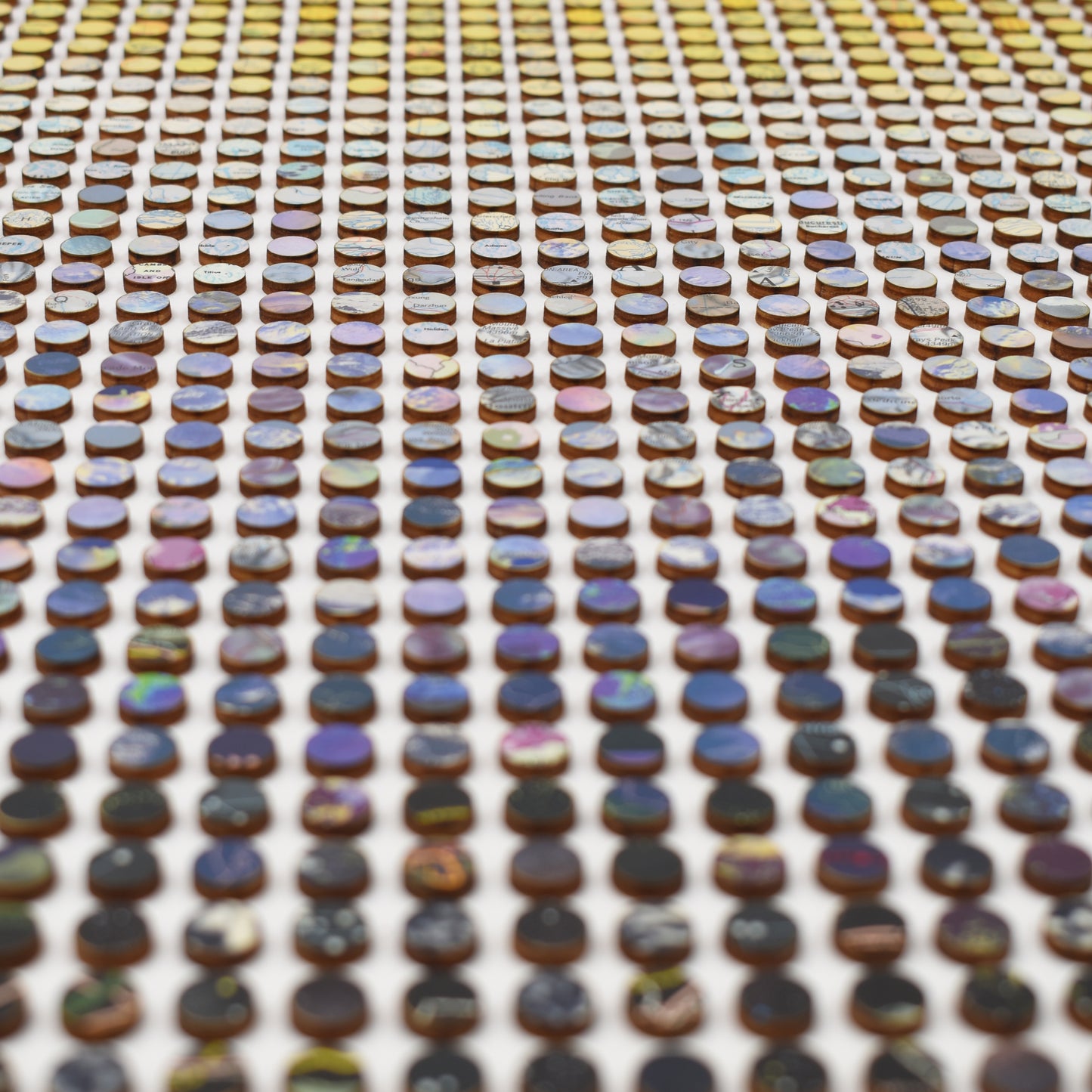 One Thousand and Twenty Four Black to Yellow Map Dots Collage