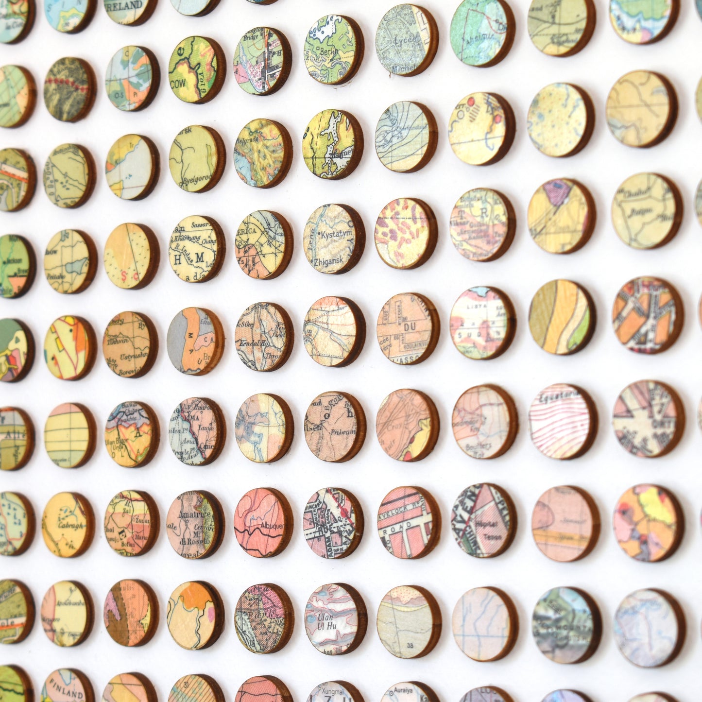 Three Hundred and Twenty Four Map Dots Rainbow Concentric Squares Collage #2