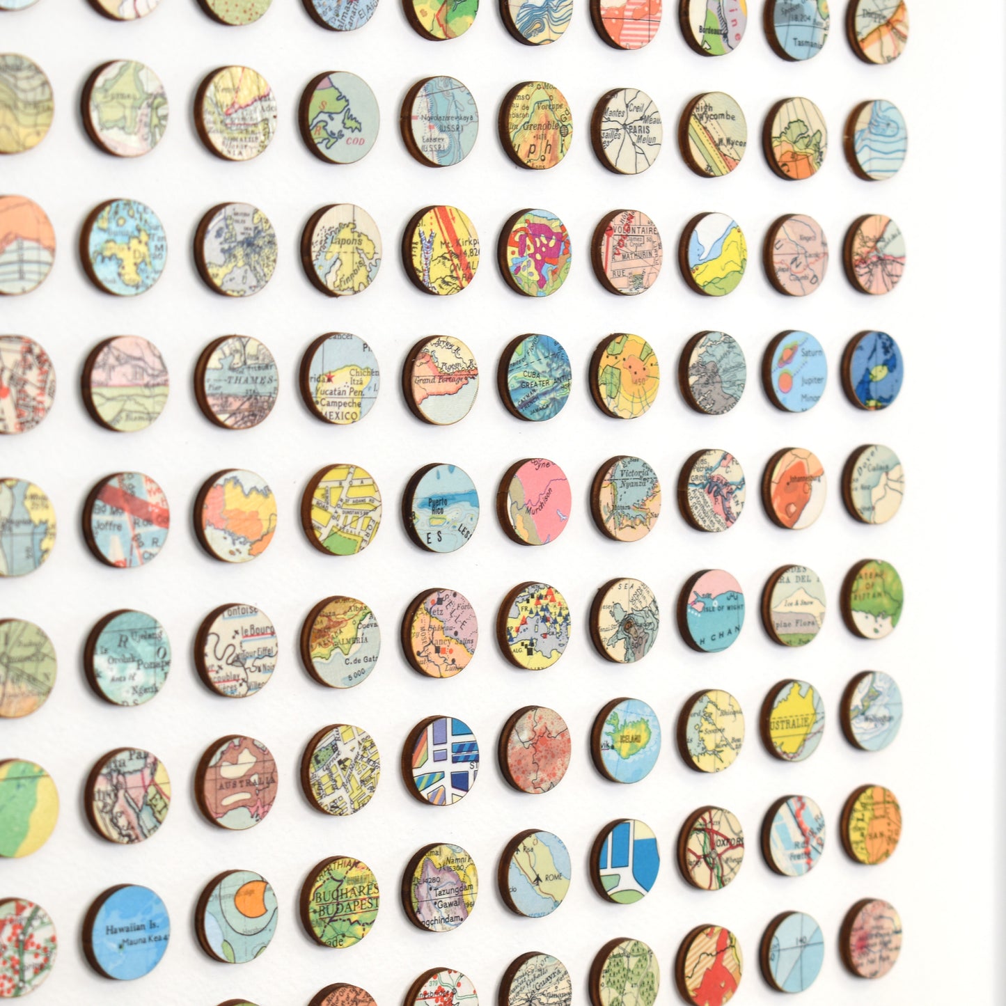 Two Hundred and Fifty Six World Map Dots Collage