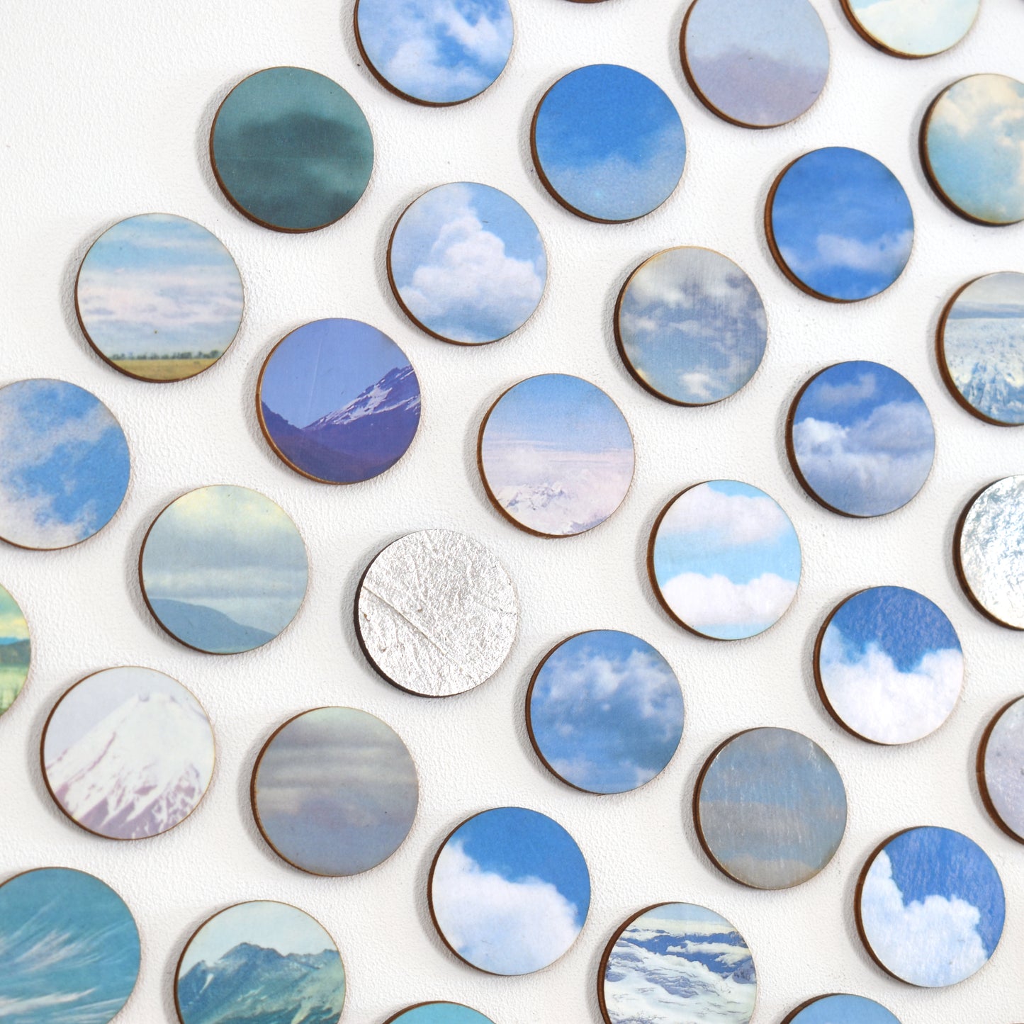 Silver Lining Sky Dots Circle Collage