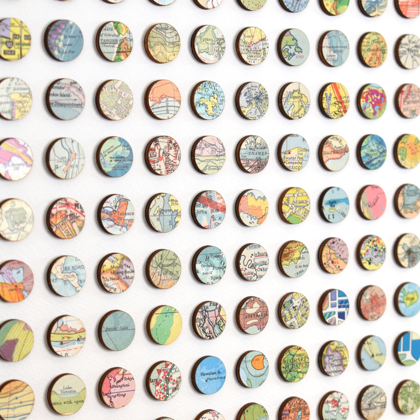 Two Hundred and Fifty Six World Map Dots Collage