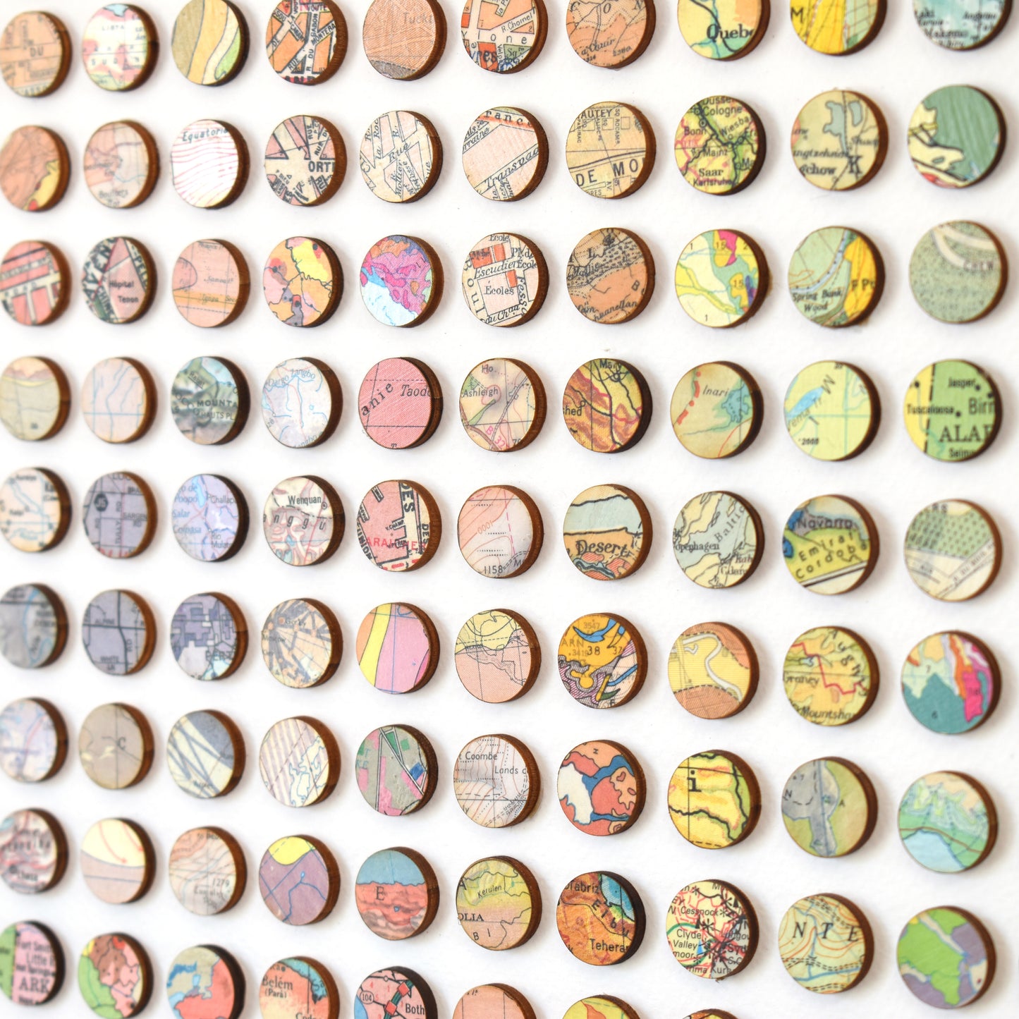 Three Hundred and Twenty Four Map Dots Rainbow Concentric Squares Collage #2