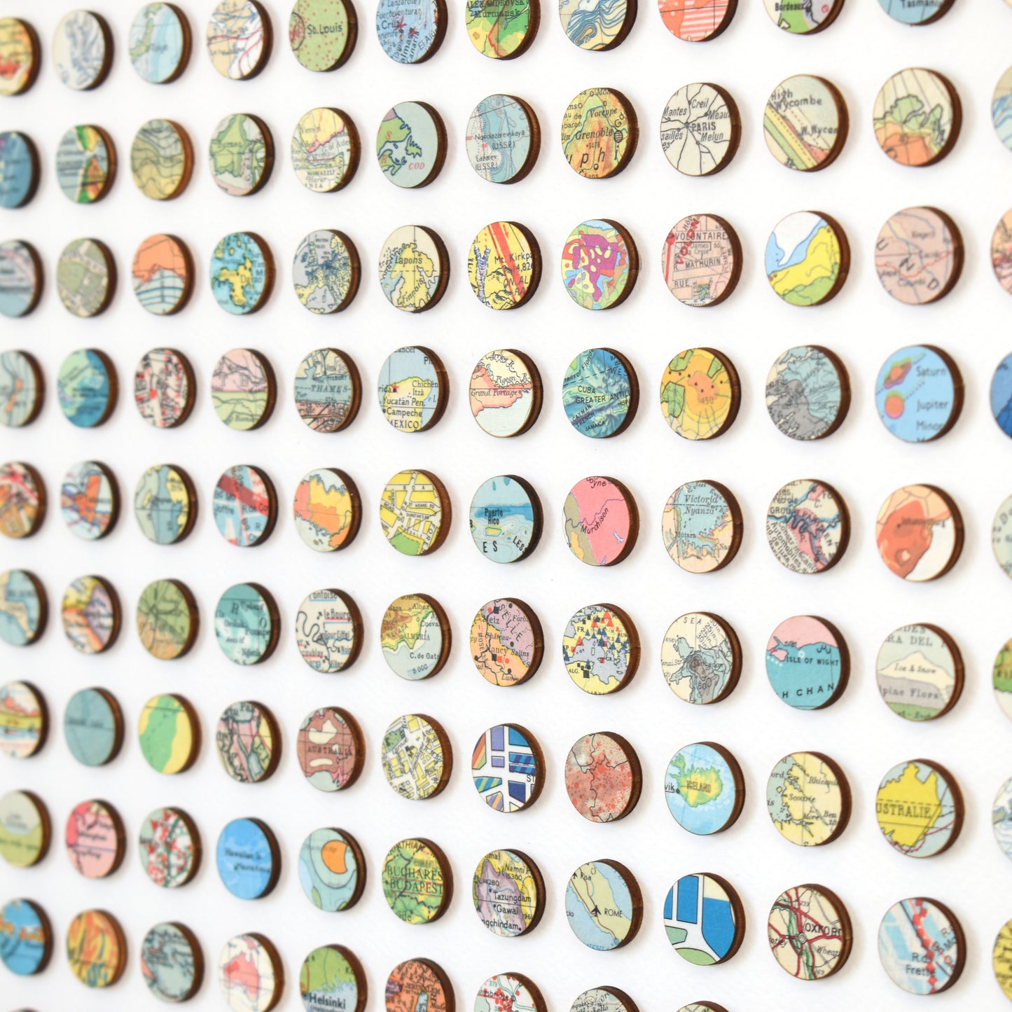 Two Hundred and Fifty Six World Map Dots Collage