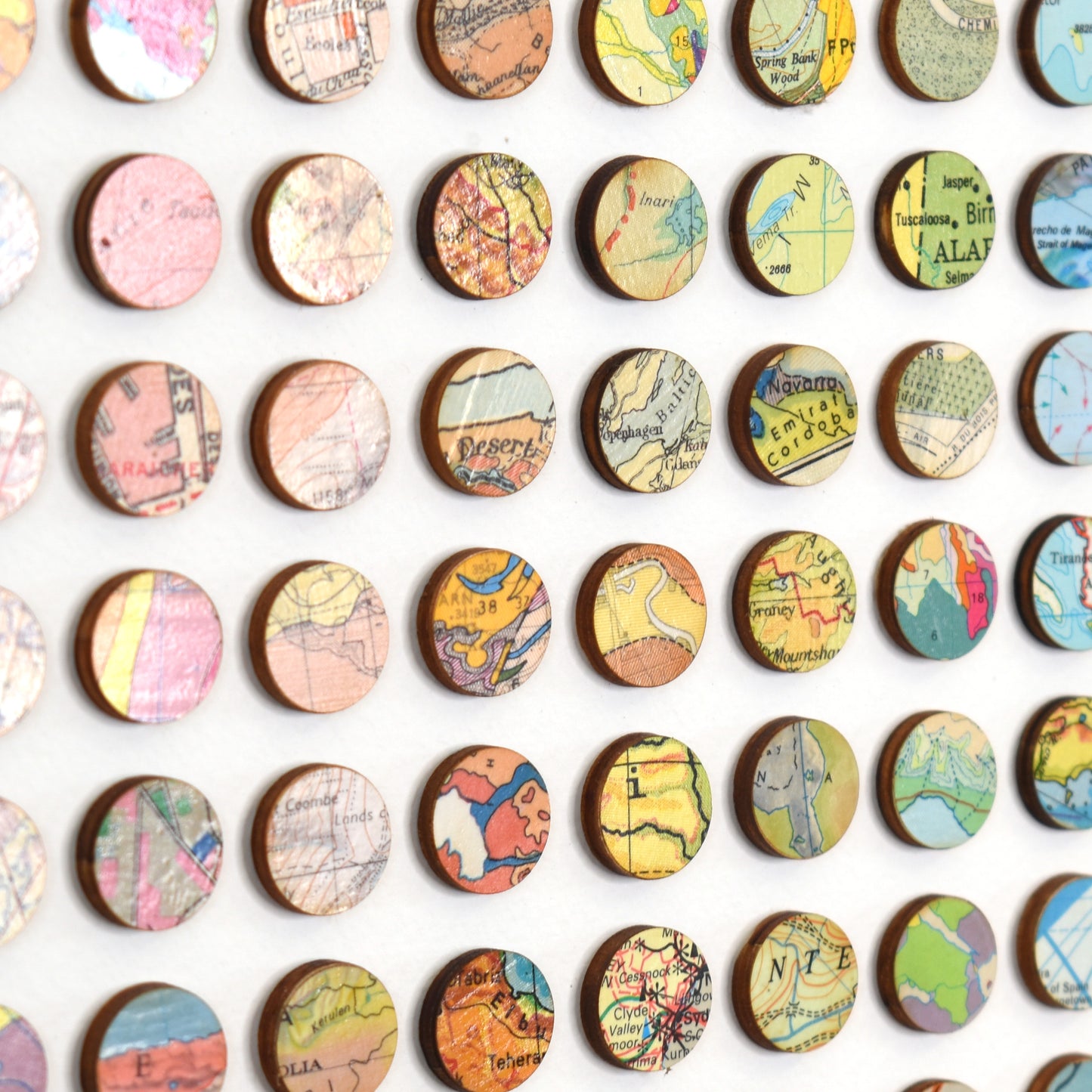 Three Hundred and Twenty Four Map Dots Rainbow Concentric Squares Collage #2