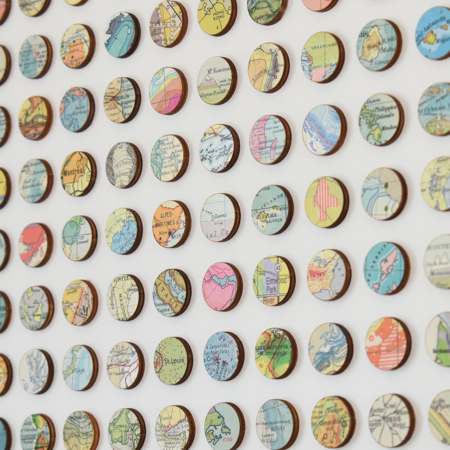 Two Hundred and Fifty Six World Map Dots Collage