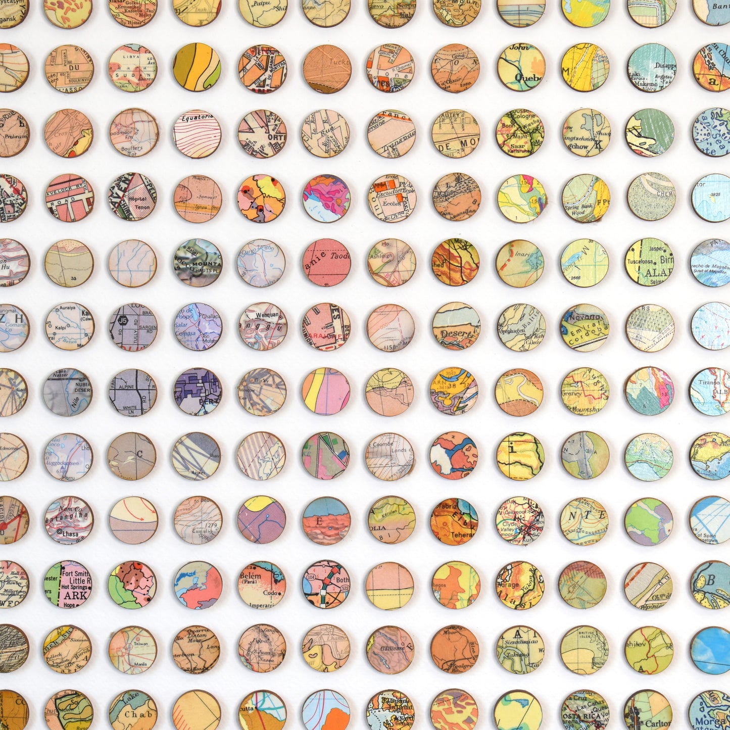 Three Hundred and Twenty Four Map Dots Rainbow Concentric Squares Collage #2